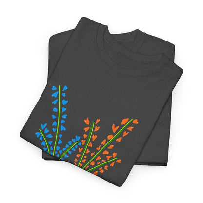 Blue Orange Wildflowers Tee - Unisex Heavy Cotton