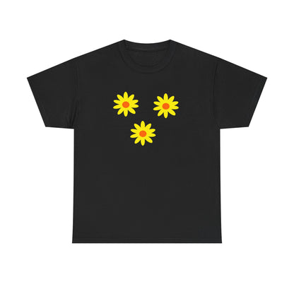 Trio Yellow Orange Daisy Pattern Tee - Daisies T-shirt