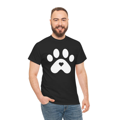 White Dog Paw Print T-shirt - Paw Print Shirt