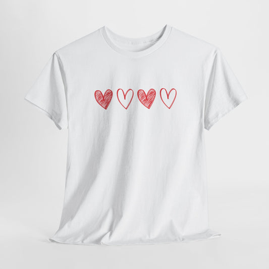 Heart Pattern T-shirt - Love Tee