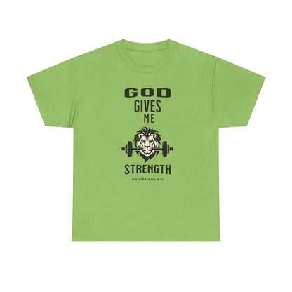 Religious Unisex T-shirt, God Gives me Strength Shirt, Christian Faith Apparel, Inspirational Graphic Top