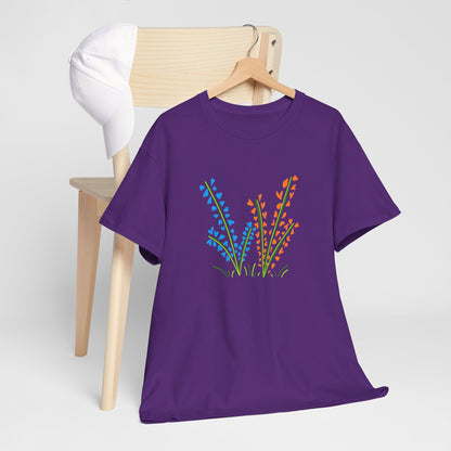 Blue Orange Wildflowers Tee - Unisex Heavy Cotton