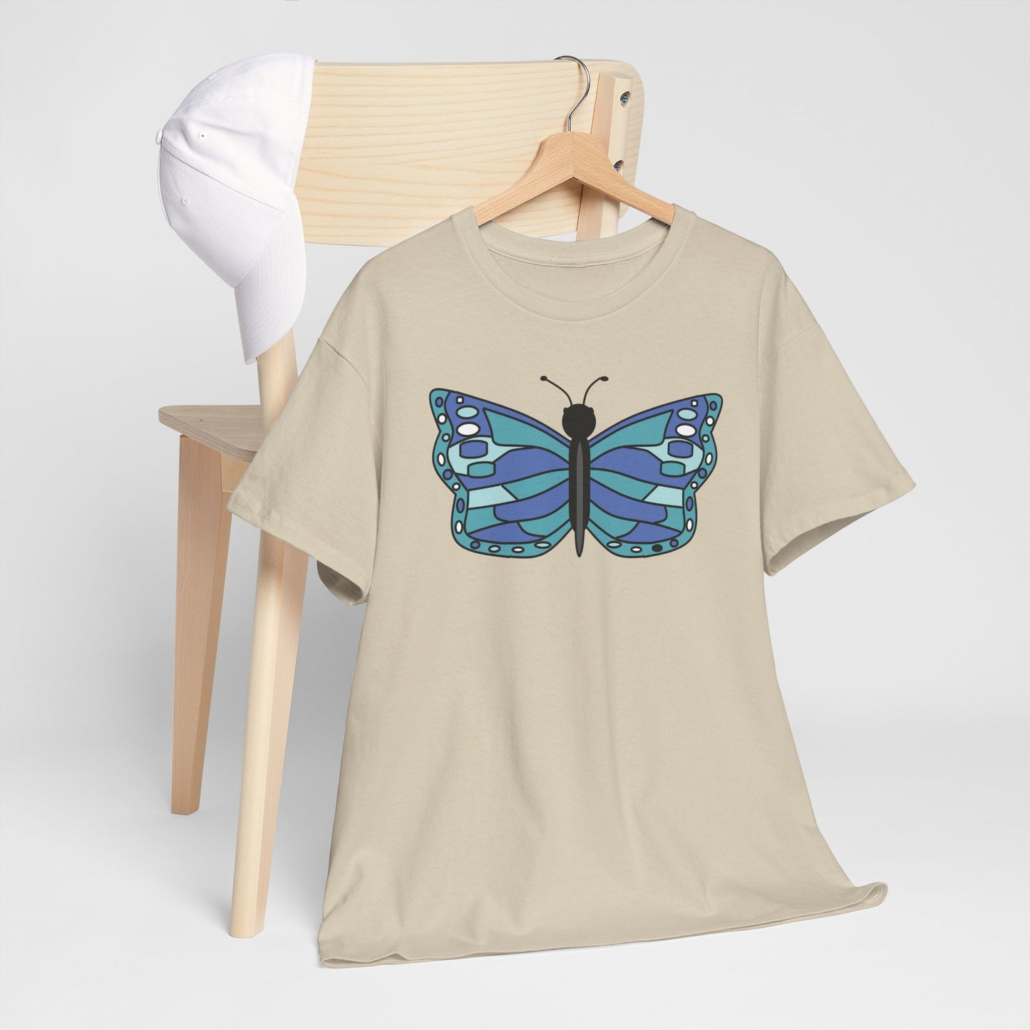 Blue Monarch Butterfly T-shirt - Vibrant Butterfly T-shirt