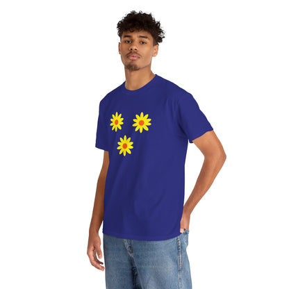 Trio Yellow Orange Daisy Pattern Tee - Daisies T-shirt