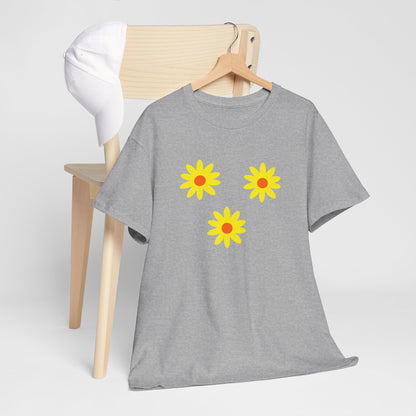 Trio Yellow Orange Daisy Pattern Tee - Daisies T-shirt