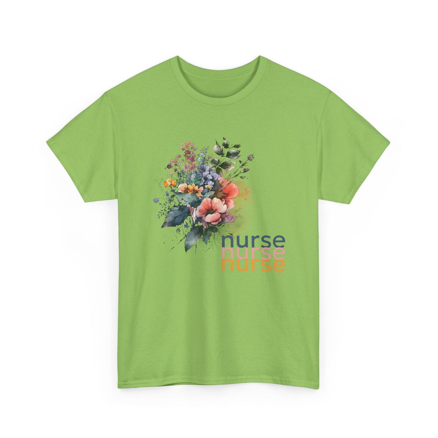 Nurse Floral T-shirt, Medical Scrubs Shirt, Hospital Staff Gift, Healthcare Worker Tee, Botanical Print Top