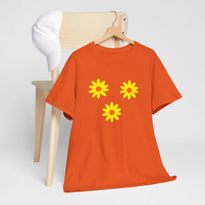 Trio Yellow Orange Daisy Pattern Tee - Daisies T-shirt