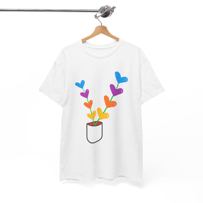 Colorful Heart Flowers T-shirt - Flower Pot Tee