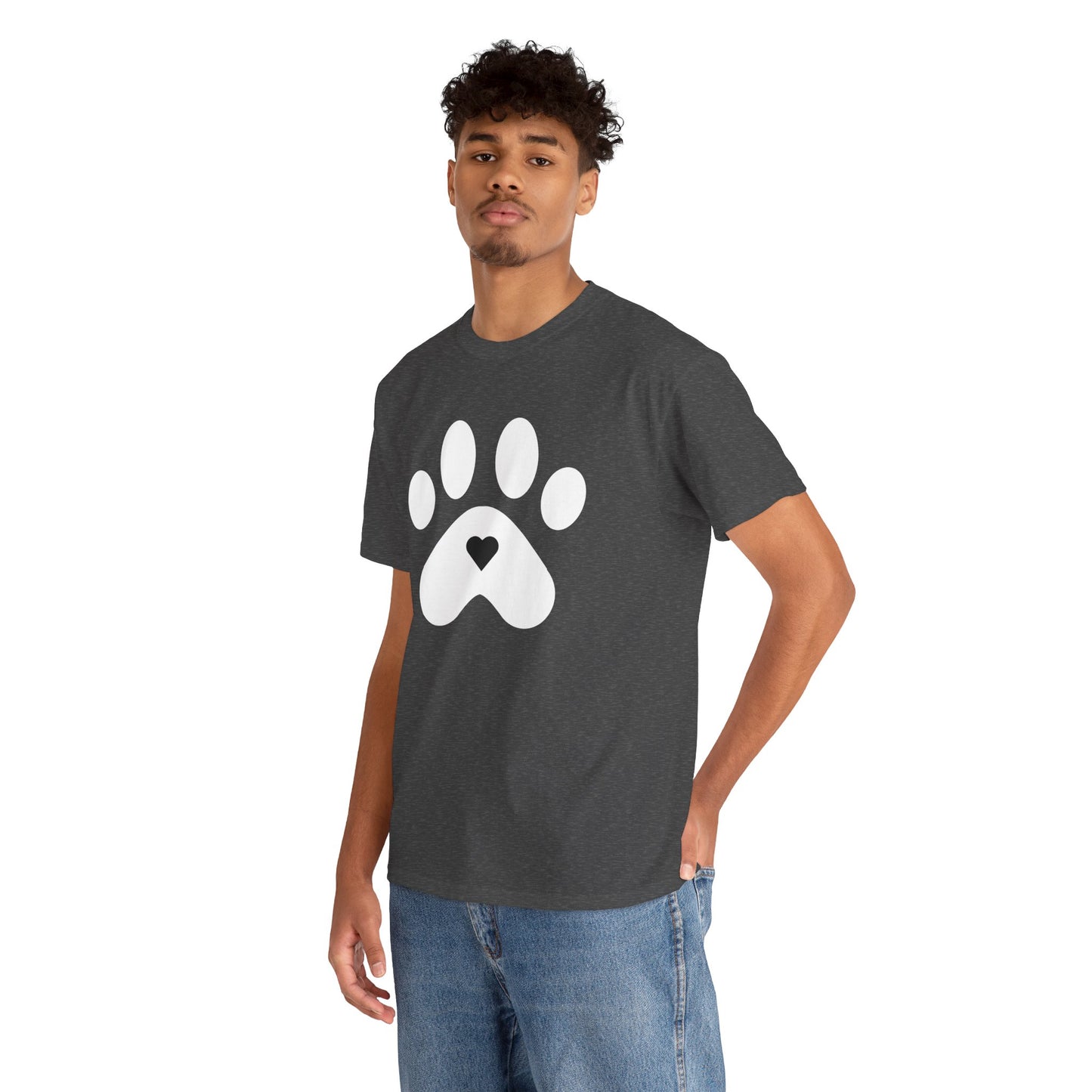 White Dog Paw Print T-shirt - Paw Print Shirt