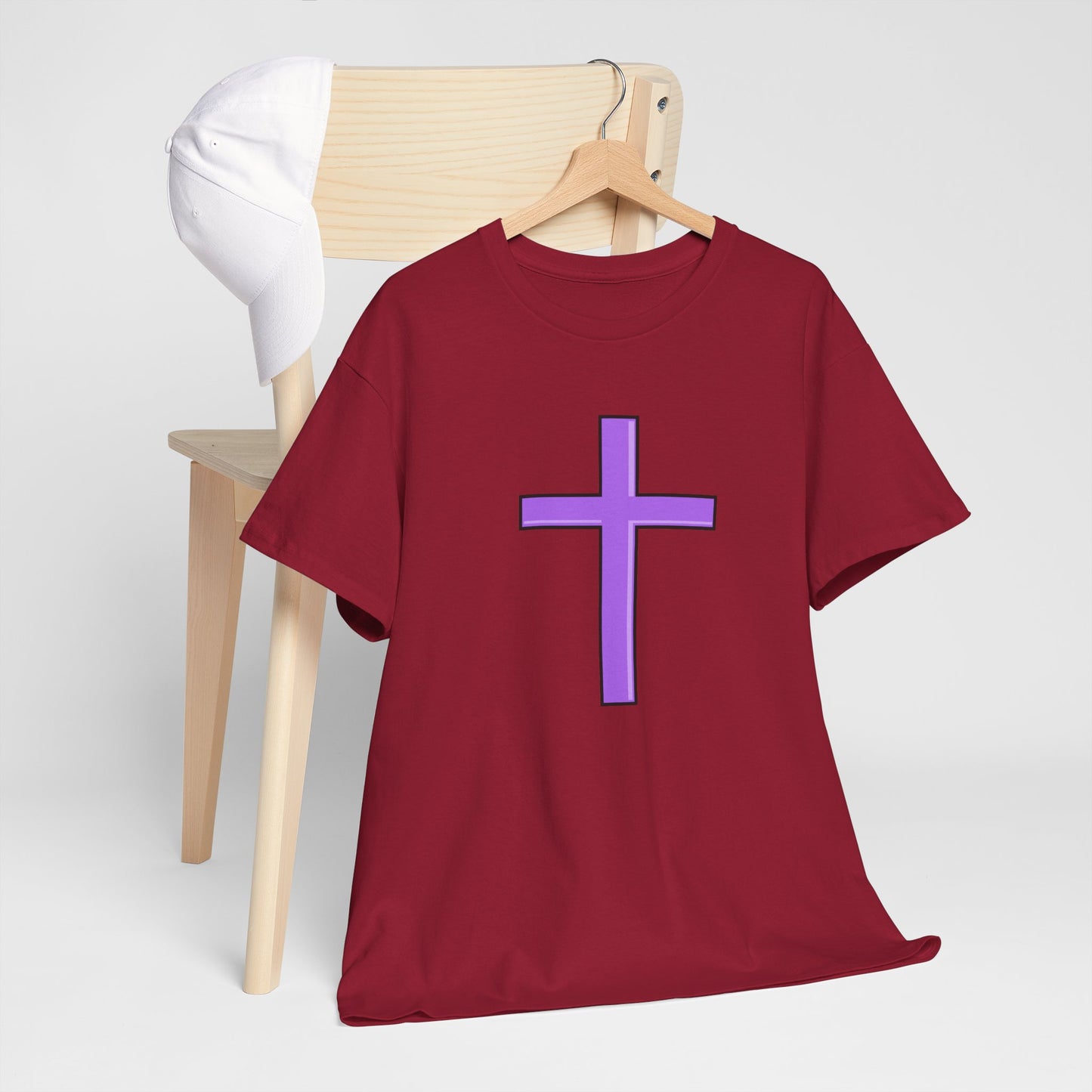 Trendy Purple Cross T-Shirt | Casual & Stylish