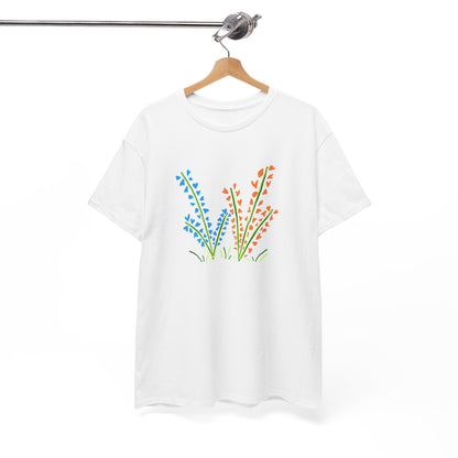 Blue Orange Wildflowers Tee - Unisex Heavy Cotton