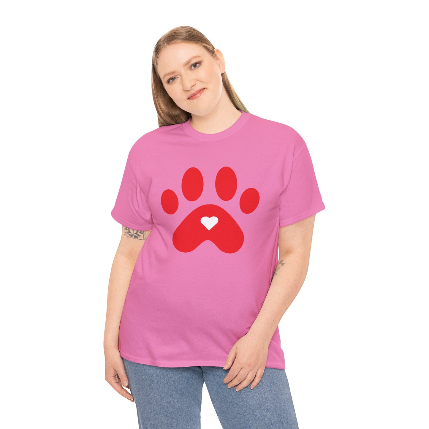 Red Dog Paw Print Tee - Paw Shirt