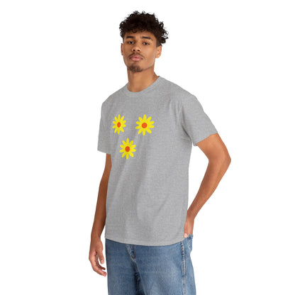 Trio Yellow Orange Daisy Pattern Tee - Daisies T-shirt