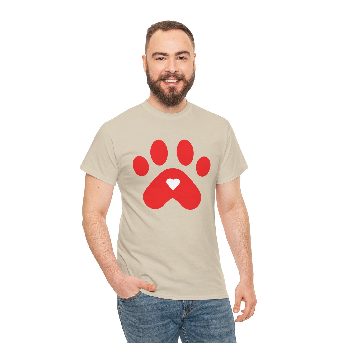 Red Dog Paw Print Tee - Paw Shirt