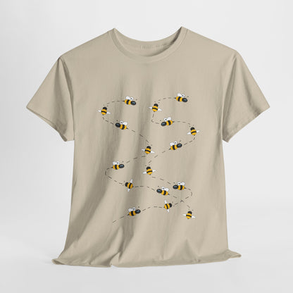 Bumble Bee Pattern Insect Tee - Nature Graphic Shirt