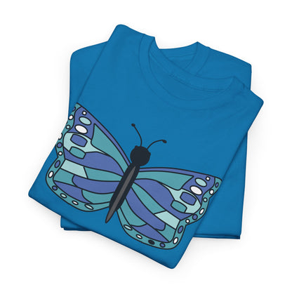 Blue Monarch Butterfly T-shirt - Vibrant Butterfly T-shirt