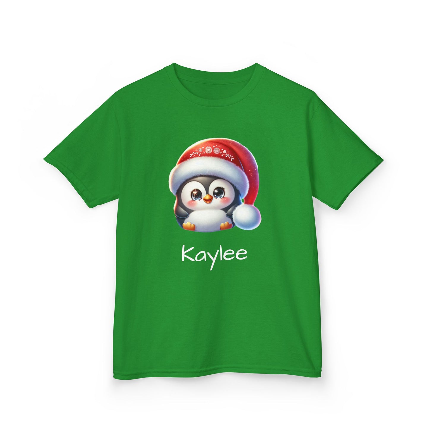 Kids T-Shirt - Cartoon Penguin Santa Hat Design