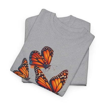 Orange Monarch Butterfly T-shirt - Insect Graphic Shirt - Orange Butterfly - Nature-Inspired Tee - Butterfly Shirt - Monarch Butterfly Tee