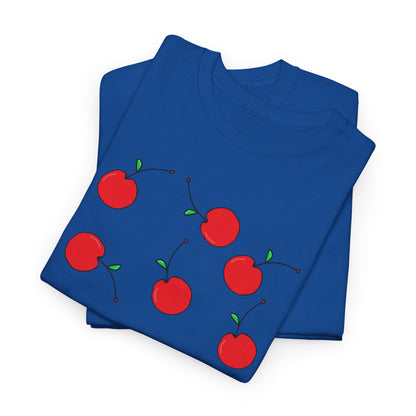 Red Cherry Pattern Frut T-shirt - Healthy Eating Tee