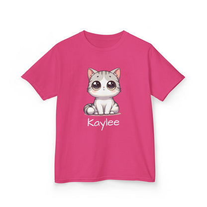 Cat Cartoon Kids Tee - Personalized Children's Tshirt