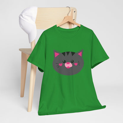 Cat Lover T-shirt - Cute Gray Cat Face Shirt