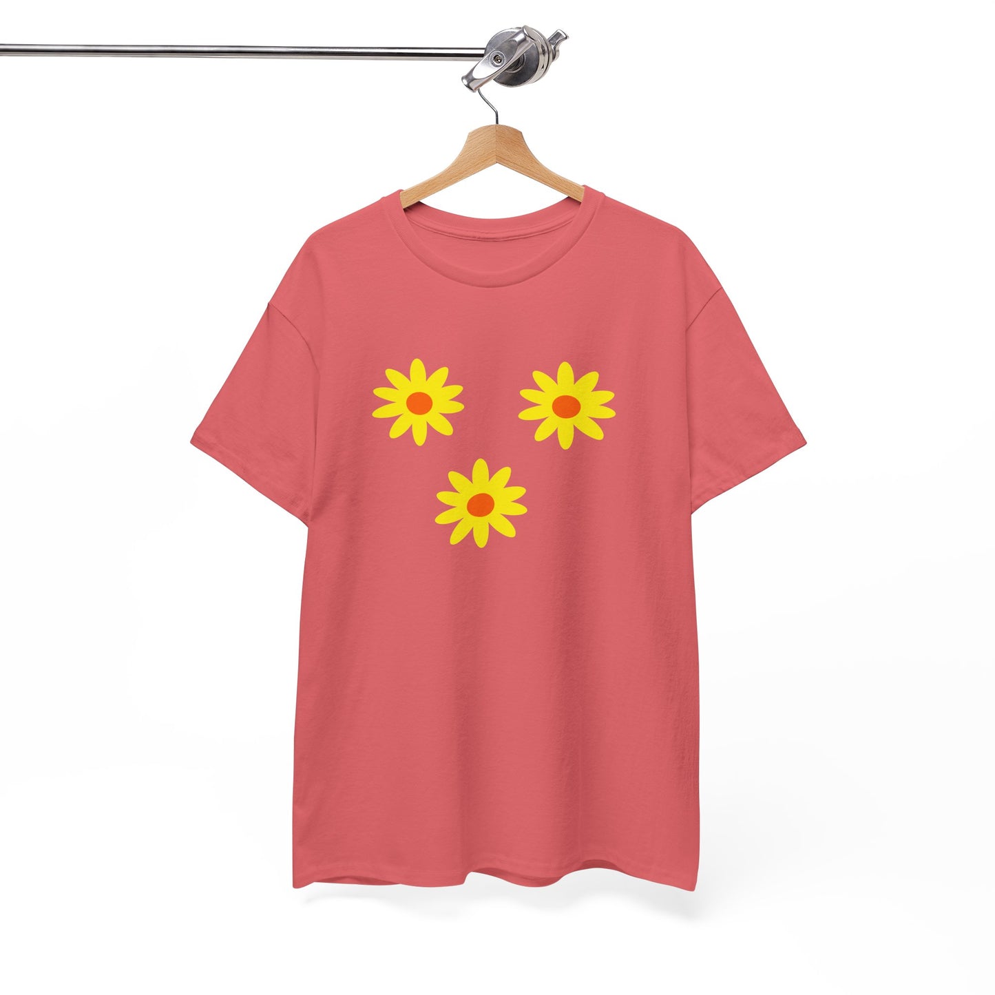 Trio Yellow Orange Daisy Pattern Tee - Daisies T-shirt