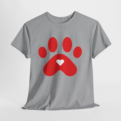 Red Dog Paw Print Tee - Paw Shirt