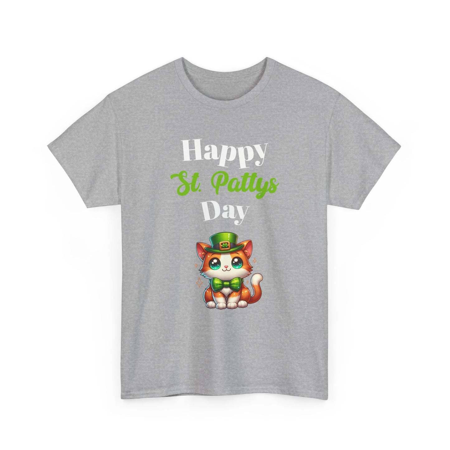 Happy St Patty's Day T-Shirt, Lucky Cat Tee, Kitty Leprechaun Top, Irish Festival Shirt, March 17 Apparel