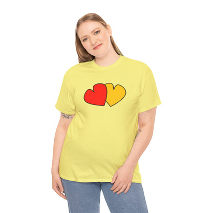 Red Yellow Hearts Shirt - Valentine's Day Tee