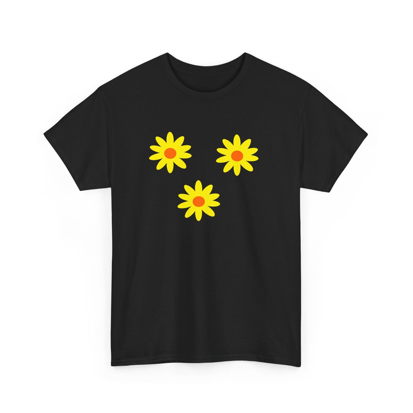 Trio Yellow Orange Daisy Pattern Tee - Daisies T-shirt