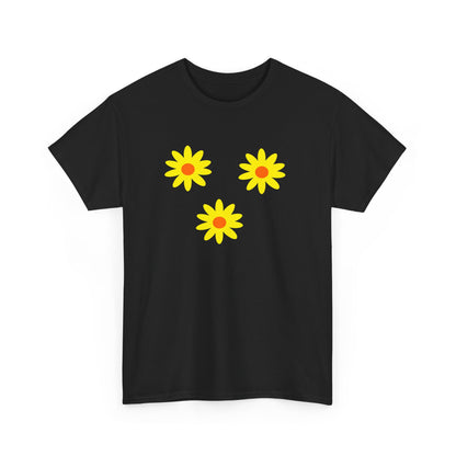 Trio Yellow Orange Daisy Pattern Tee - Daisies T-shirt