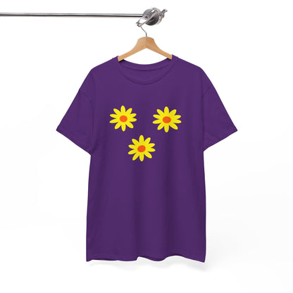 Trio Yellow Orange Daisy Pattern Tee - Daisies T-shirt