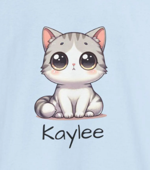 Cat Cartoon Kids Tee - Personalized Children's Tshirt