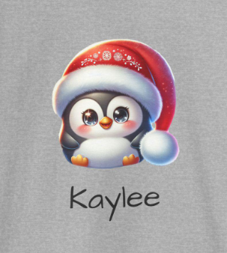 Kids T-Shirt - Cartoon Penguin Santa Hat Design