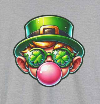 Leprechaun Blowing Gum St. Patrick's Day T-shirt - Green Irish Luck Tee